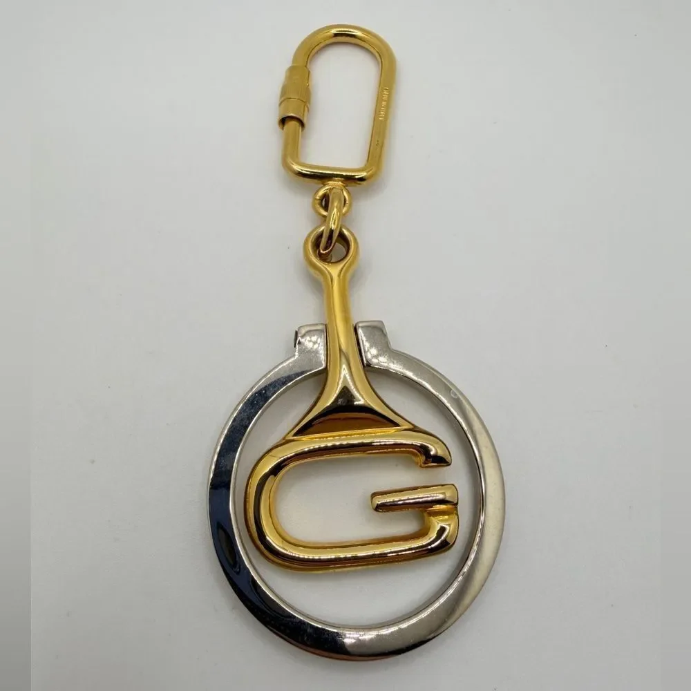 Vintage, possible 1980s, GUCCI two-toned Key Chain/bag charm!